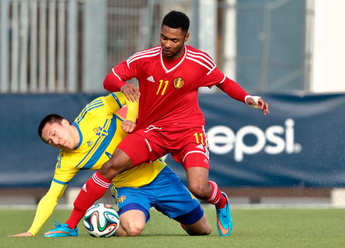 Sveriges Sebastian Ramhorn och Belgiens Beni Badibanga