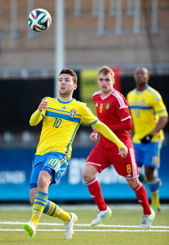 Sveriges Elias Anderssons och Belgiens Senne Veriebst