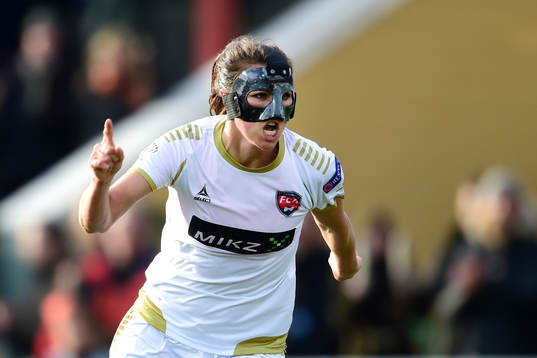 Rosengårds Sara Björk Gunnarsdottir jublar