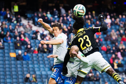 Norrköpings David Boo Wiklander och Andreas Johansson i en