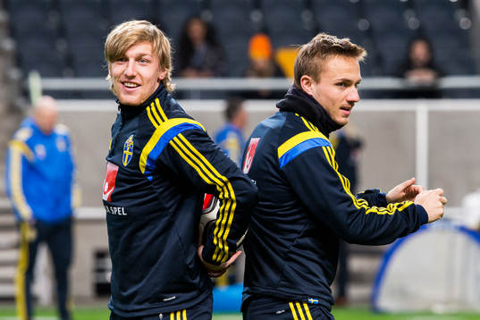 Sveriges Emil Forsberg och Pierre Bengtsson