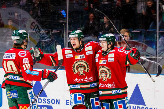 Frölundas Mattias Janmark, Max Görtz och Artturi Lehkonen