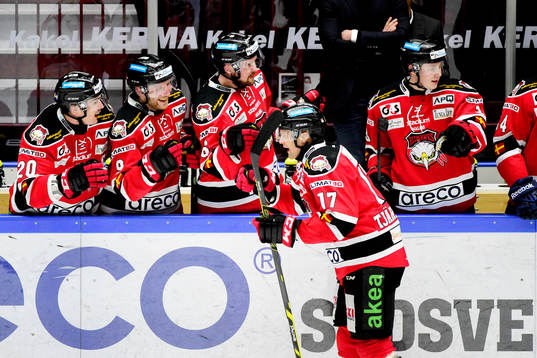 Malmö Redhawks Mathias Tjärnqvist jublar