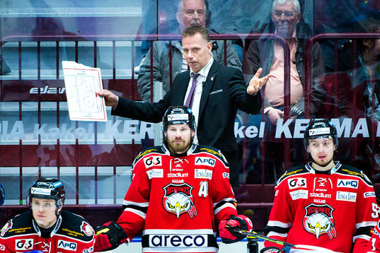 Malmö Redhawks tränare Mats Lusth och Jens Jakobs