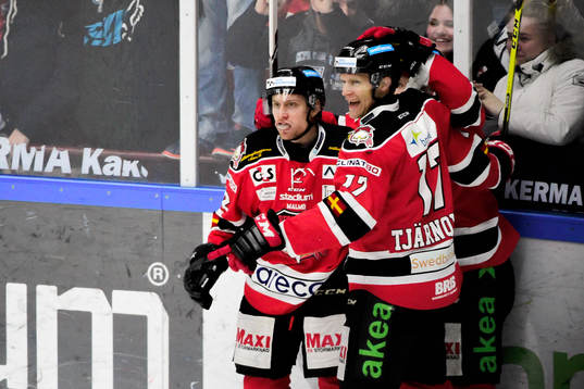 Malmö Redhawks Jens Jakobs, Henrik Hetta och Mathias