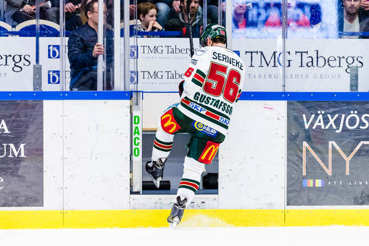 Frölundas Erik Gustafsson på väg ut i utvisningsbåset
