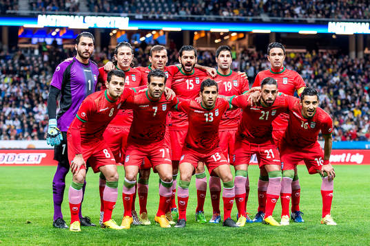 Irans målvakt Alireza Haghighi, Andranik Teymourian, Jalal
