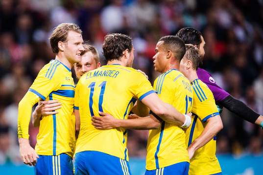Sveriges Ola Toivonen, Sebastian Larsson, Johan Elmander