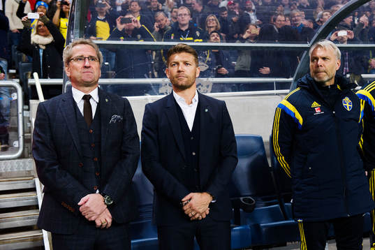 Sveriges förbundskapten Erik Hamrén och player manager