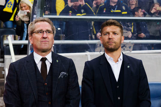 Sveriges förbundskapten Erik Hamrén och player manager