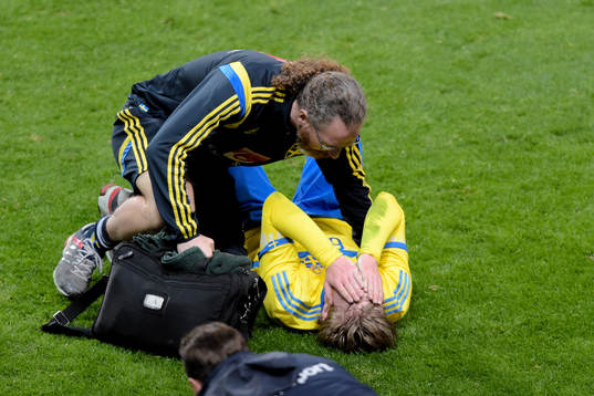 Sveriges Emil Forsberg ligger skadad