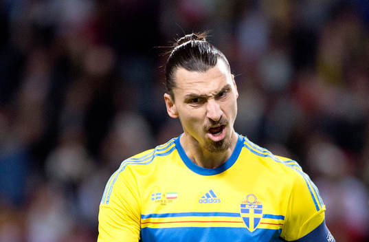 Sveriges Zlatan Ibrahimovic reagerar