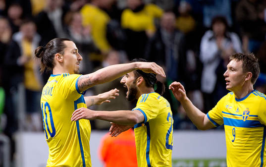 Sveriges Zlatan Ibrahimovic, Erkan Zengin och Kim