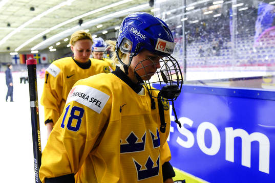 Sveriges Anna Borqvist deppar när hon lämnar rinken