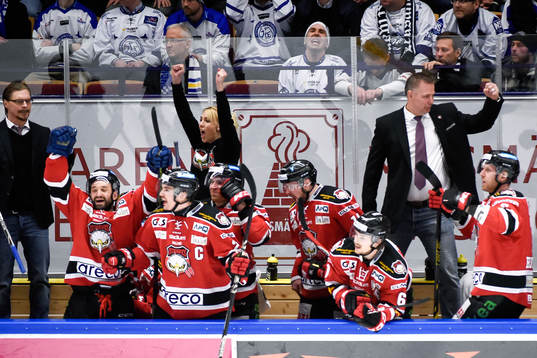 Malmö Redhawks spelare jublar