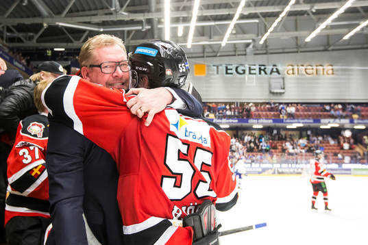 Malmö Patrik Sylvegård jublar med Johan Björk