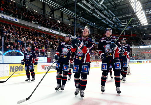 Linköpings spelare med Fredric Andersson jublar