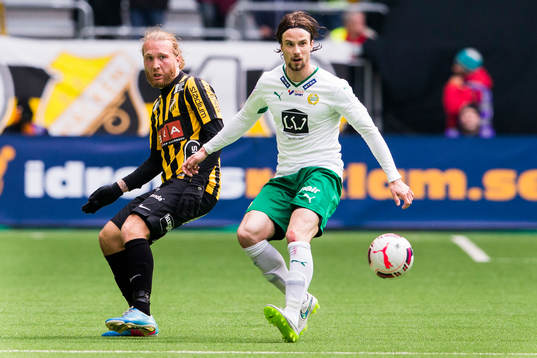 Häckens Emil Wahlström och Hammarbys Linus Hallenius