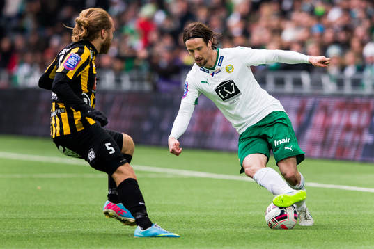 Häckens Emil Wahlström och Hammarbys Linus Hallenius