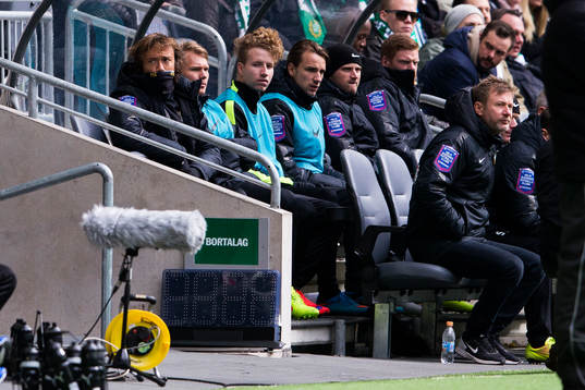 Häckens Diego Lugano och tränare Peter Gerhardsson på