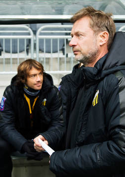 Häckens Diego Lugano och tränare Peter Gerhardsson