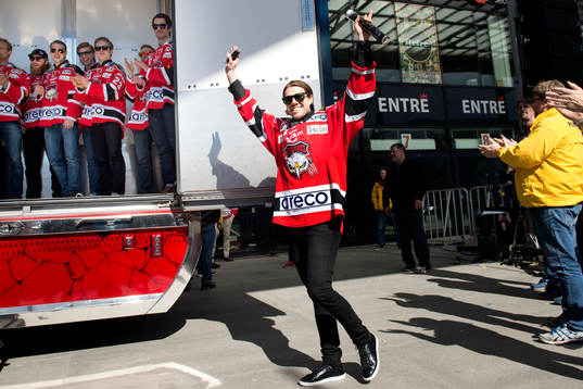Malmö Redhawks Mattias Persson när Malmö Redhawks firar