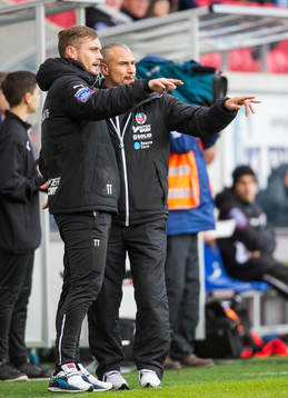 Helsingborgs manager Henrik Larsson och assisterande