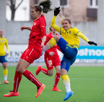 Sveriges Hanna Folkesson och Schweiz Rahel Kiwic