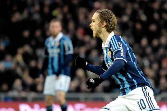 Djurgårdens Daniel Berntsen jublar