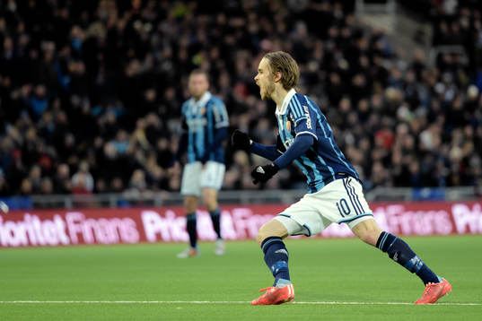 Djurgårdens Daniel Berntsen jublar