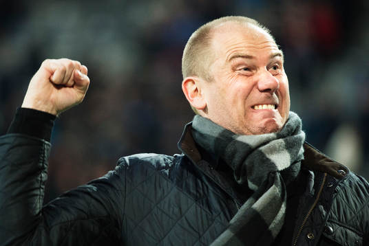 Elfsborgs manager Magnus Haglund jublar