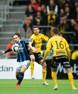 Djurgårdens Kevin Walker och Elfsborgs Marcus Rohdén