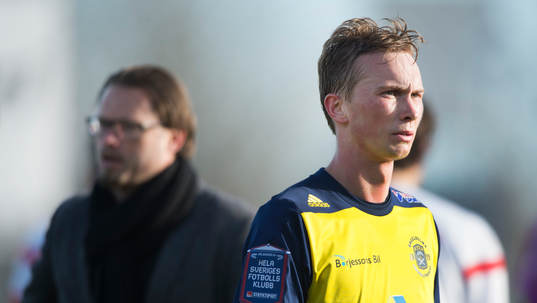 Ängelholms tränare Joakim Persson och lagkapten Albin