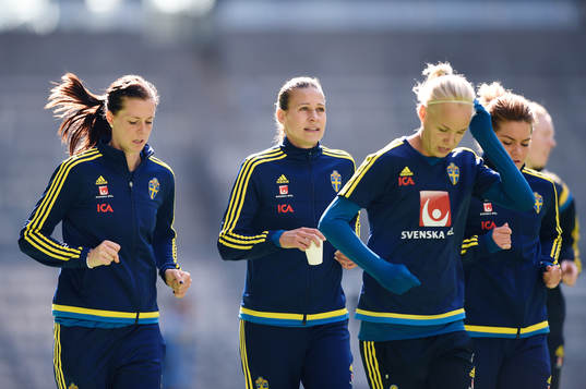Sveriges Lott Schelin och Caroline Seger