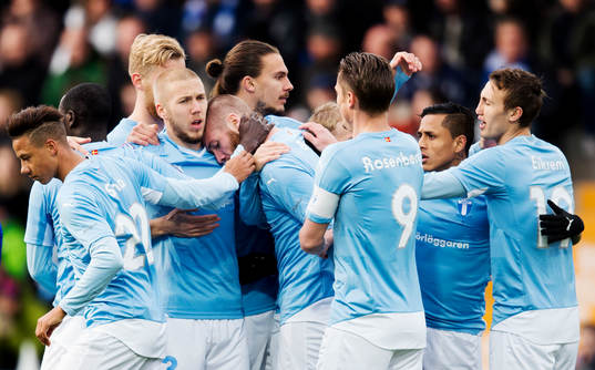 Malmö FFs Anton Tinnerholm, Erik Johansson, Jo Inge