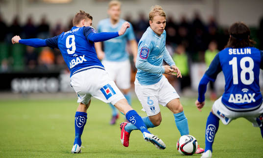 Sundsvalls Johan Eklund och Malmö FFs Oscar Lewicki