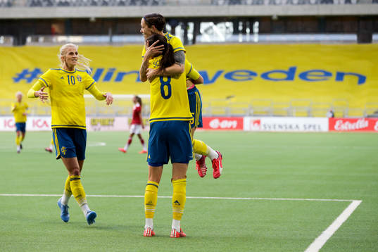 Sveriges Sofia Jakobsson, Lotta Schelin och Therese