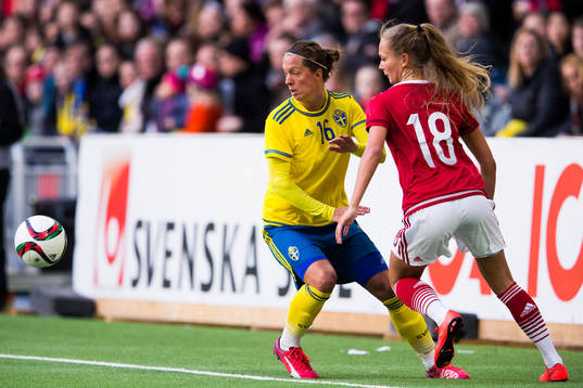 Sveriges Lina Nilsson och Danmarks Frederikke Skjødt