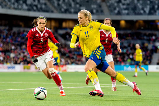 Danmarks Simone Boye Sørensen och Sveriges Fridolina Rolfö