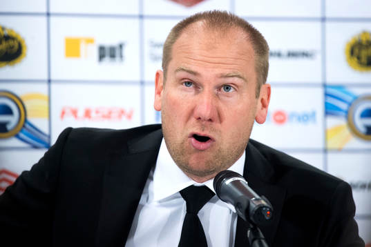Elfsborgs manager Magnus Haglund på en presskonferens