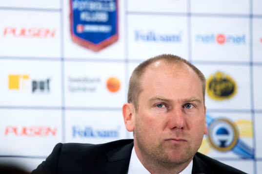 Elfsborgs manager Magnus Haglund på en presskonferens