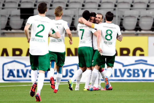 Hammarbys Linus Hallenius jublar