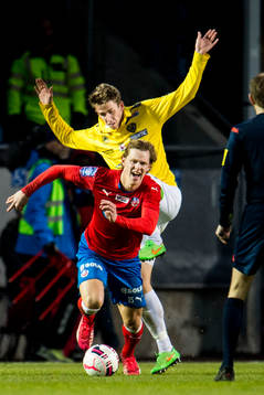 Helsingborgs Emil Krafth och Falkenbergs Adam Eriksson