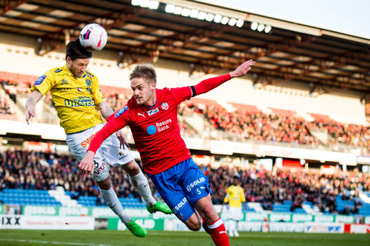 Falkenbergs Tibor Joza och Helsingborgs Johan Mårtensson