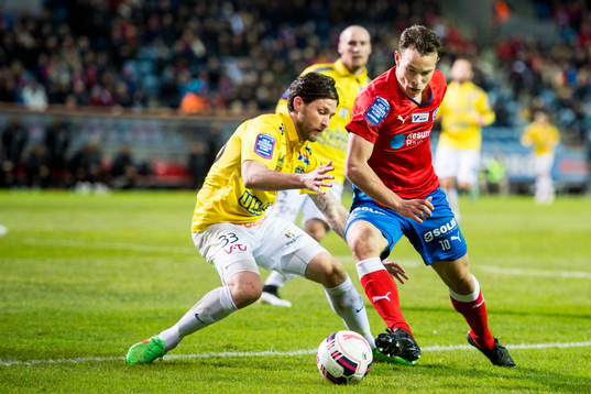 Helsingborgs Anton Wede och Falkenbergs Tibor Joza
