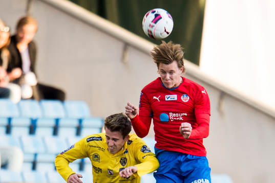 Falkenbergs Adam Eriksson och Helsingborgs Emil Krafth