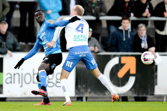 Halmstads Kwame Karikari och Norrköpings Andreas Johansson