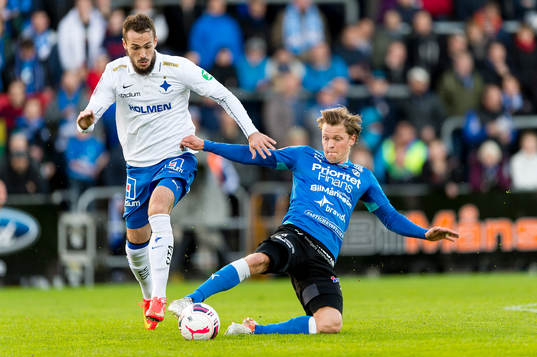 Norrköpings Emir Kujovic och Halmstads Kristoffer