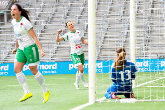 Hammarbys Clara Markstedt och Katrin Schmidt jublar och