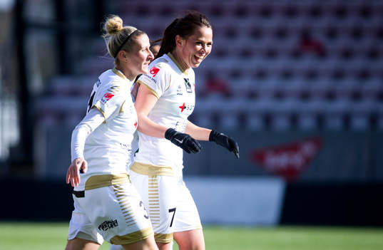 Rosengårds Sara Björk Gunnarsdottir gör 1-3 och jublar